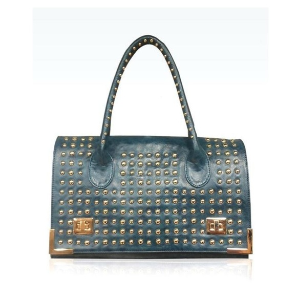 Galian Bag Studded Teal Handbag - Picture 1 of 8